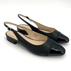 Charter Club Avril Womens Black Slingback Closed-Toe Low Heel Shoes 10M Manmade